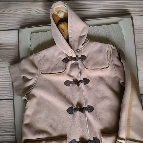 Free Country Winter Faux Shearling  Dolman Hood Long Coat Jacket Sz M EUC - Picture 8 of 9